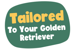 Golden retriever bubble callout as meals are personalised to them