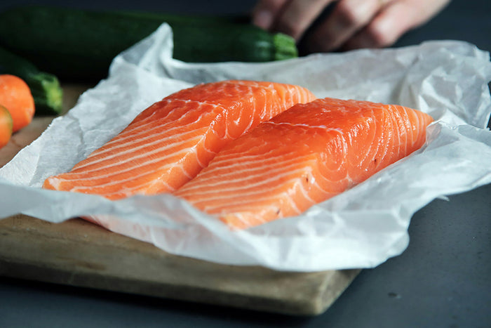 two cuts of salmon as high source of omega 3