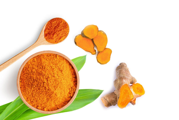 turmeric in bowl for sweet potato crisps