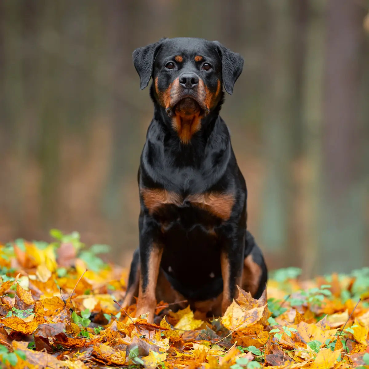 Rottweiler in forest hero image